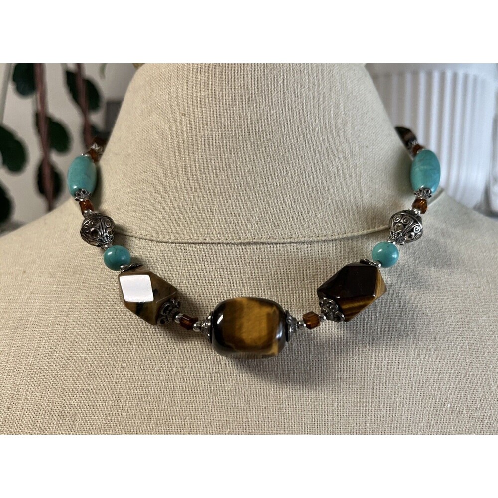 Beautiful Artisan Tiger’s Eye Chunky Necklace